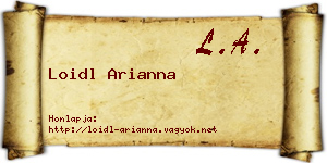 Loidl Arianna névjegykártya
